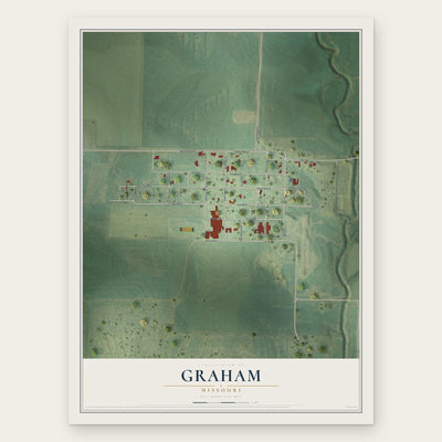 Graham, Missouri map print, the full design