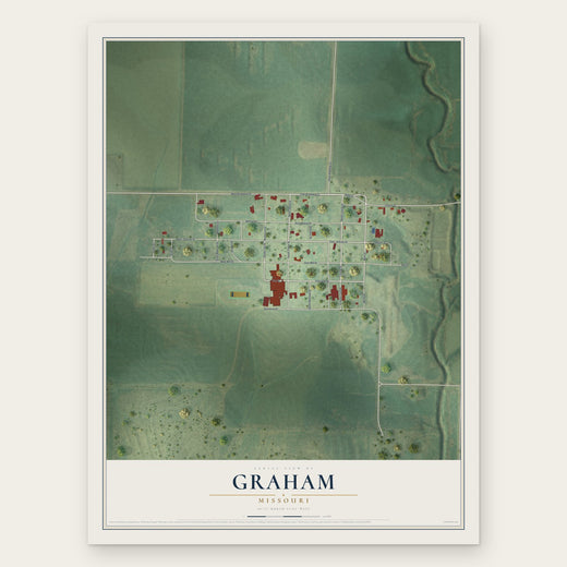 Graham, Missouri map print, the full design