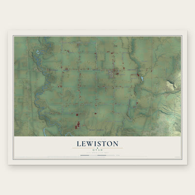 Lewiston, Utah map print, the full design