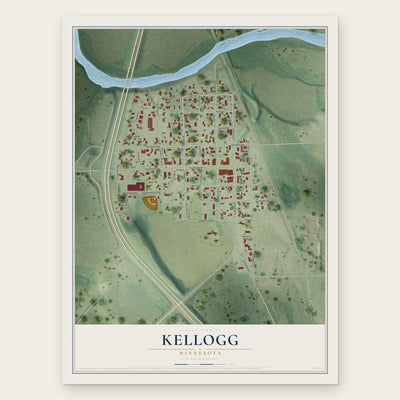 Kellogg, Minnesota map print, the full design