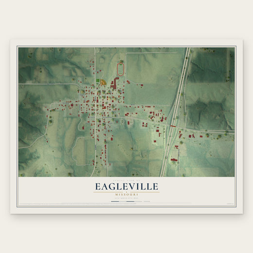 Eagleville, Missouri map print, the full design