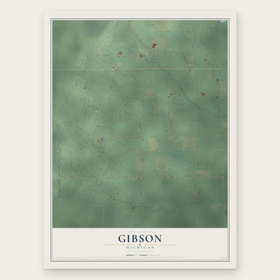 Gibson, Michigan map print, the full design