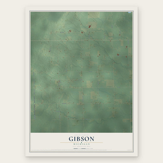 Gibson, Michigan map print, the full design
