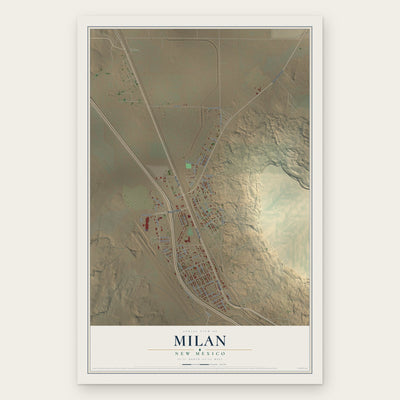 Milan, New Mexico map print, the full design
