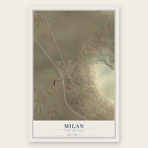 Milan, New Mexico map print, the full design