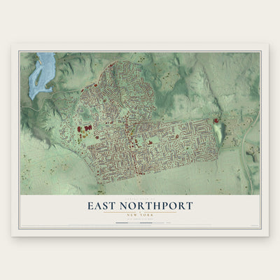 East Northport, New York map print, the full design