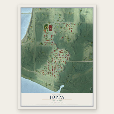 Joppa, Illinois map print, the full design