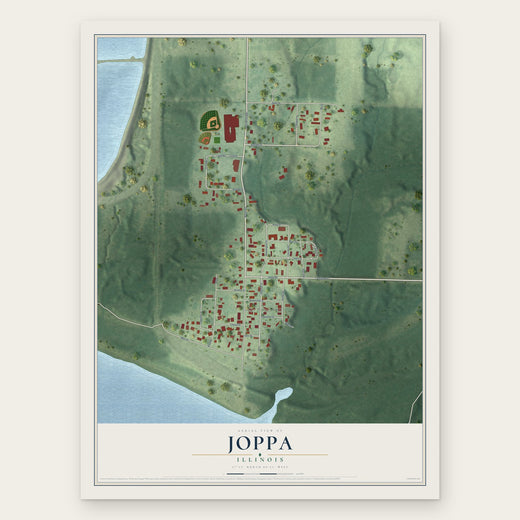 Joppa, Illinois map print, the full design