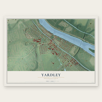 Yardley, Pennsylvania map print, the full design