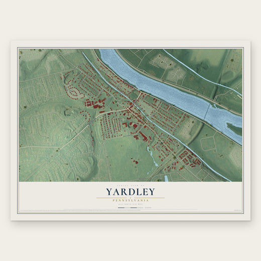 Yardley, Pennsylvania map print, the full design
