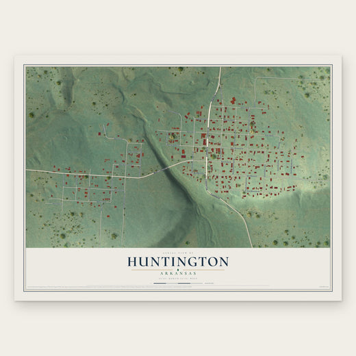 Huntington, Arkansas map print, the full design