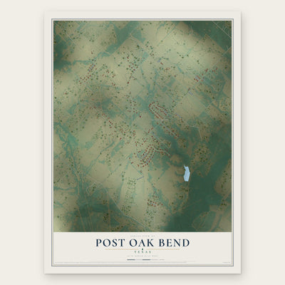 Post Oak Bend, Texas map print, the full design