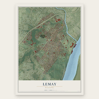 Lemay, Missouri map print, the full design