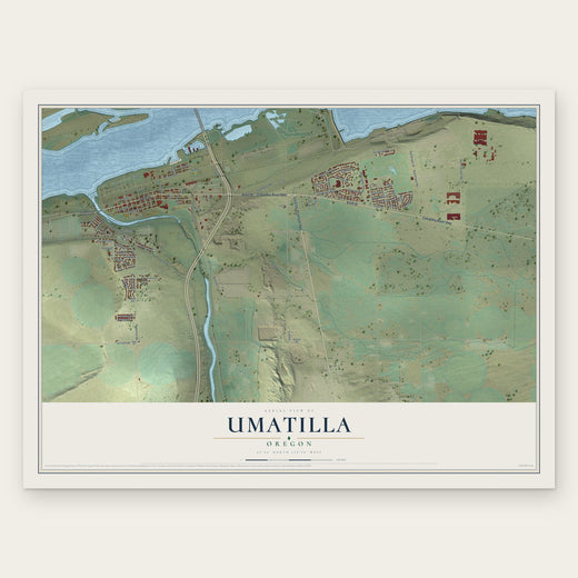 Umatilla, Oregon map print, the full design