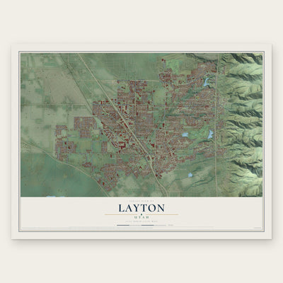 Layton, Utah map print, the full design