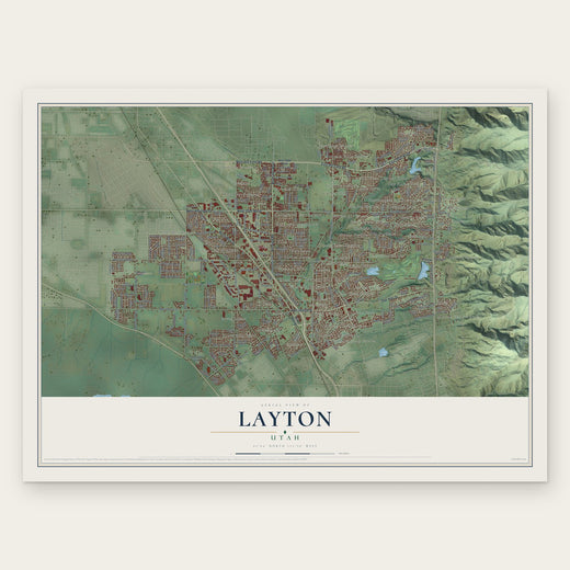 Layton, Utah map print, the full design