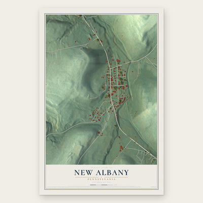 New Albany, Pennsylvania map print, the full design