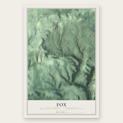 Fox, Sullivan County, Pennsylvania map print, the full design