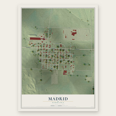 Madrid, Nebraska map print, the full design