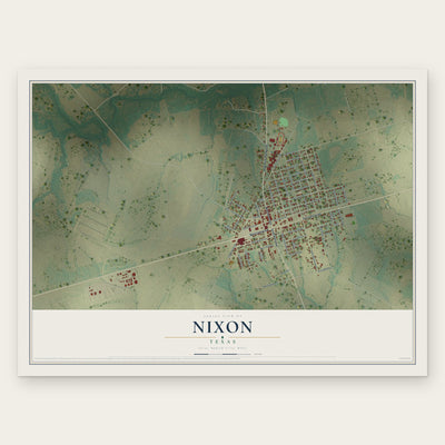 Nixon, Texas map print, the full design