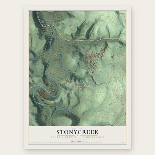 Stonycreek, Cambria County, Pennsylvania map print, the full design