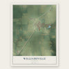 Williamsville, Illinois map print, the full design