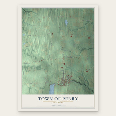 Town of Perry, New York map print, the full design