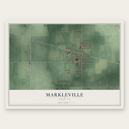 Markleville, Indiana map print, the full design