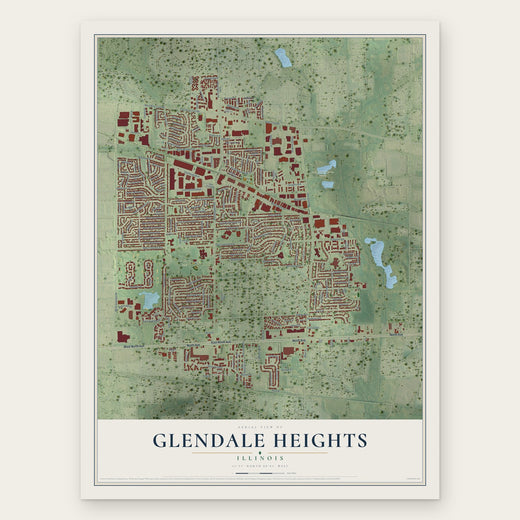 Glendale Heights, Illinois map print, the full design