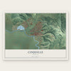 Coquille, Oregon map print, the full design