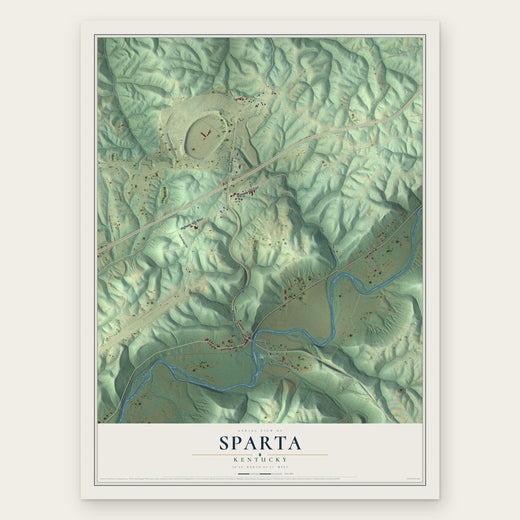 Sparta, Kentucky map print, the full design