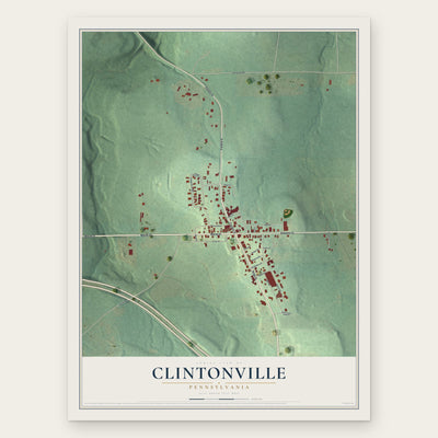 Clintonville, Pennsylvania map print, the full design