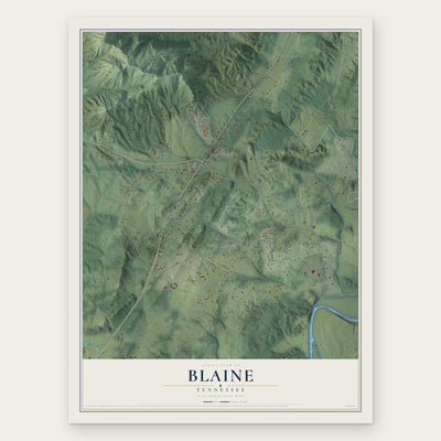 Blaine, Tennessee map print, the full design