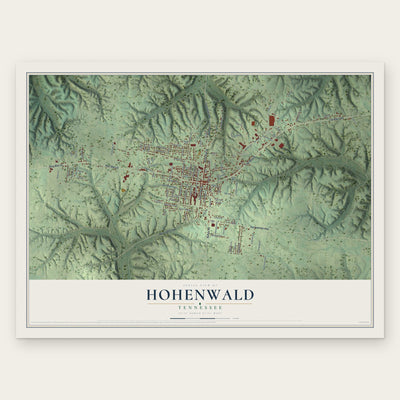 Hohenwald, Tennessee map print, the full design