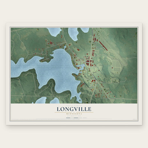 Longville, Minnesota map print, the full design