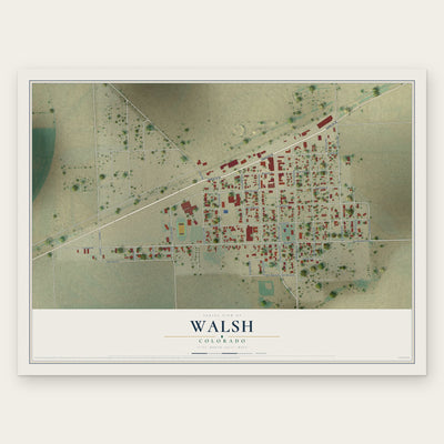 Walsh, Colorado map print, the full design