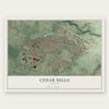 Cedar Hills, Oregon map print, the full design