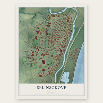 Selinsgrove, Pennsylvania map print, the full design