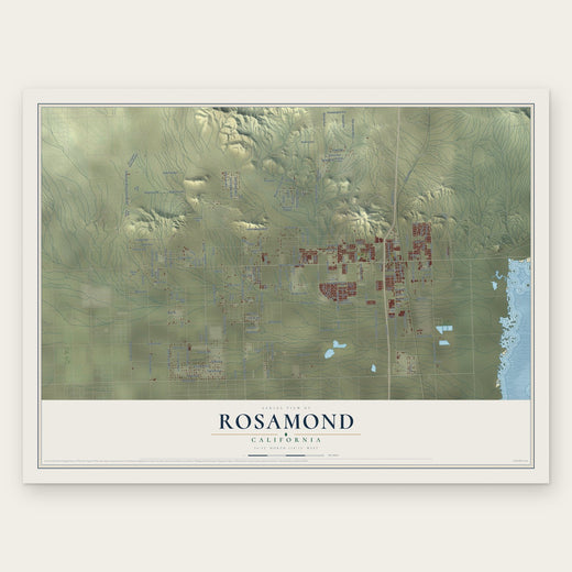 Rosamond, California map print, the full design