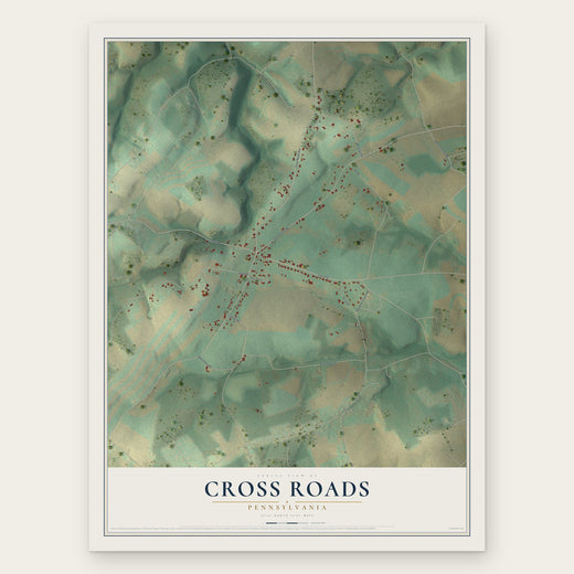 Cross Roads, Pennsylvania map print, the full design