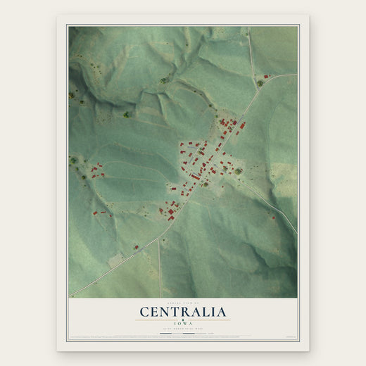Centralia, Iowa map print, the full design
