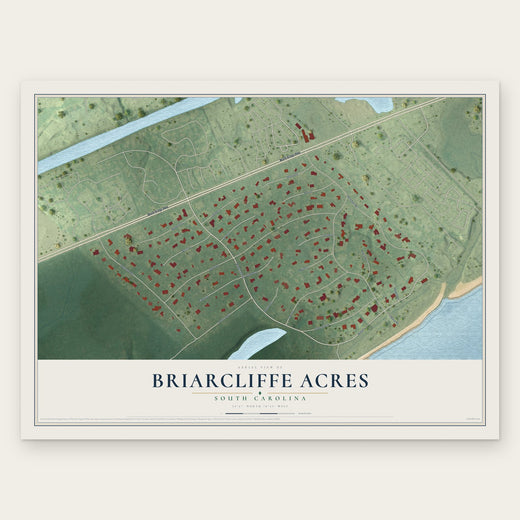 Briarcliffe Acres, South Carolina map print, the full design