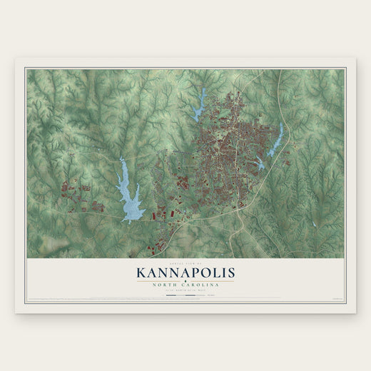 Kannapolis, North Carolina map print, the full design
