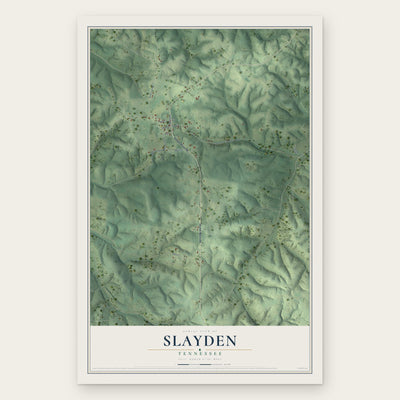 Slayden, Tennessee map print, the full design