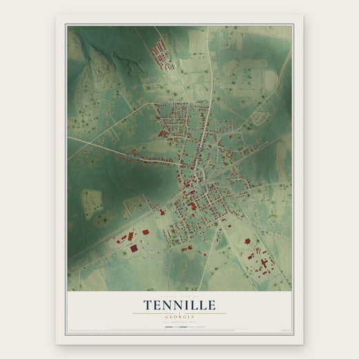 Tennille, Georgia map print, the full design