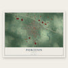Pierceton, Indiana map print, the full design
