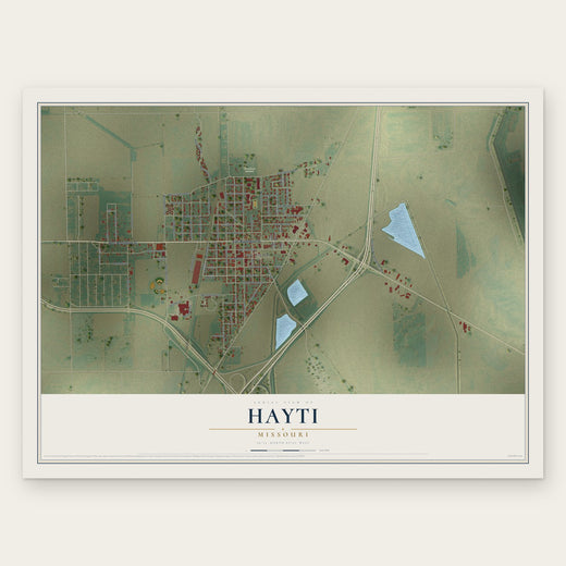 Hayti, Missouri map print, the full design