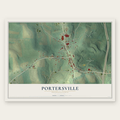 Portersville, Pennsylvania map print, the full design