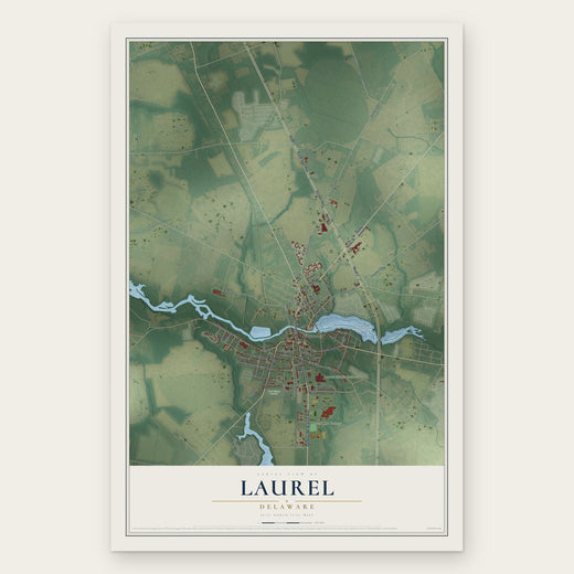 Laurel, Delaware map print, the full design