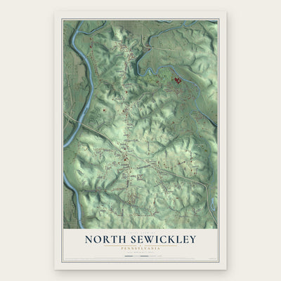 North Sewickley, Pennsylvania map print, the full design